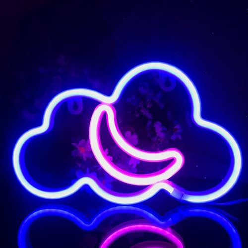 Wolke Mond LED Neon Zeichen, blau und rosa gepaart, niedliches Styling Licht, Dual Use USB/AA Batterie, Bar, Party, Home Decoration Licht, Urlaubsgeschenke