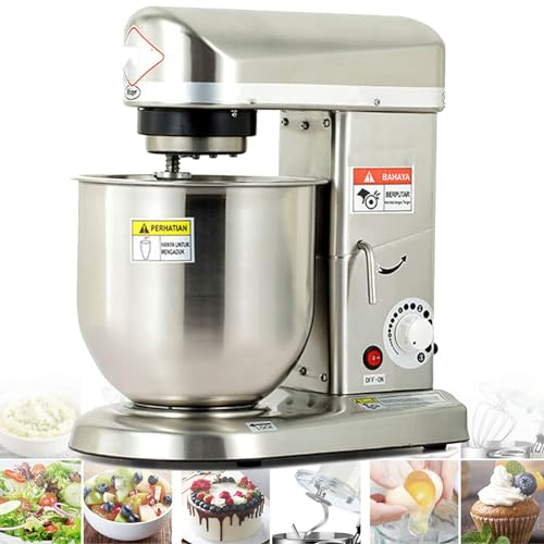 Hydravex Professional Stand Mixer - 3 Speed 10L Bowl, 500W Electric with Beater & Dough Hook, Commercial Kitchen Stand for Cakes, Stainless Steel