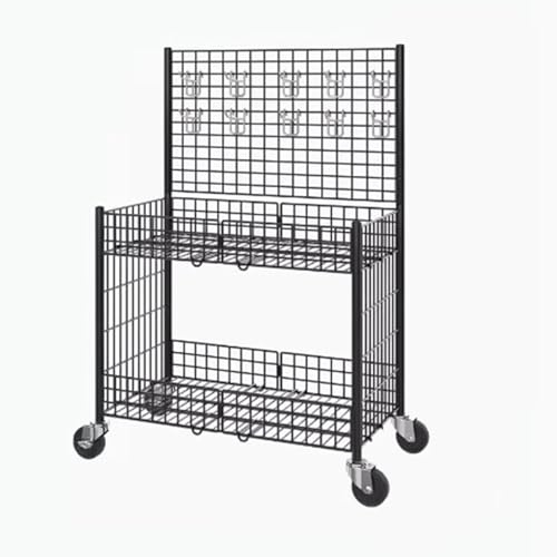 Aoligei Multifunktionale Gitterwand, Messestand Verkaufstisch, Faltwagen mit Rädern für Kunsthandwerksmessen, Einzelhandelsdisplays, Flohmärkte (100 * 55 * 130cm)