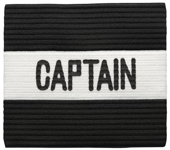 MC-Trend Kinder Fußball Kapitänsbinde: Hochwertige und elastische Spielführer-Armbinde für alle Altersklassen – Perfekte Wahl für Ihren Team-Kapitän Captain (1, Kinder Schwarz/Weiß)