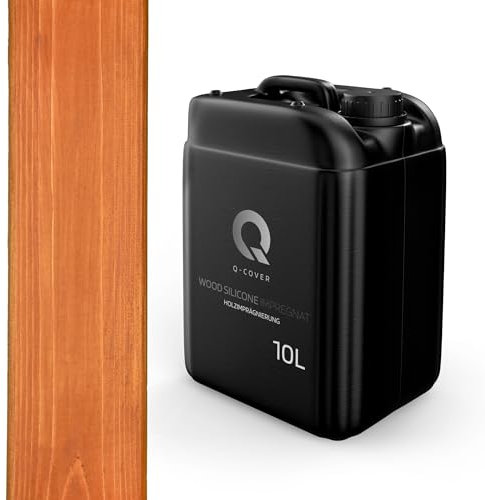 Q-COVER holzimprägnierung Teak 10 L 2 in 1 holzschutz farbimprägnierung imprägniermittel holzschutzmittel imprägnierung abperleffekt alle holzarten holzgrundierung
