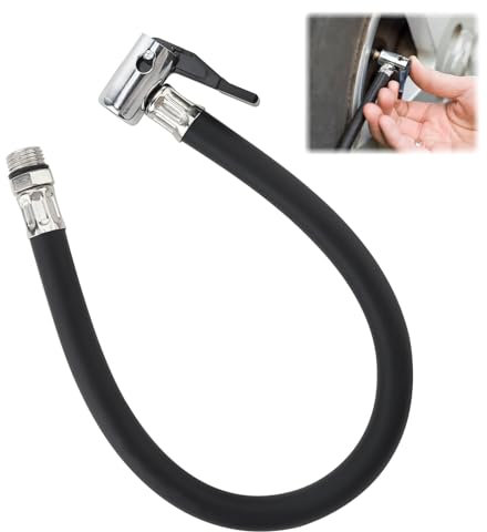 Bicycle Pump Adapter Tire Inflator Extension Tubes 36.5cm High-Pressure Air Pump Hoses with Valve Clamps for Automobiles Bicycles and Motorcycles Complete Tire Maintenance Accessories and Tools