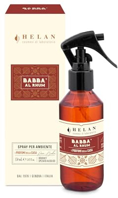 Helan Babbà al Rhum - Profumatore per Ambienti, Profumo Ambiente Spray con Pera, Vaniglia, Melassa, Chiodi di Garofano e Cannella, Idee Regalo Deodorante e Profumatori Ambiente, 150 ml - Made in Italy