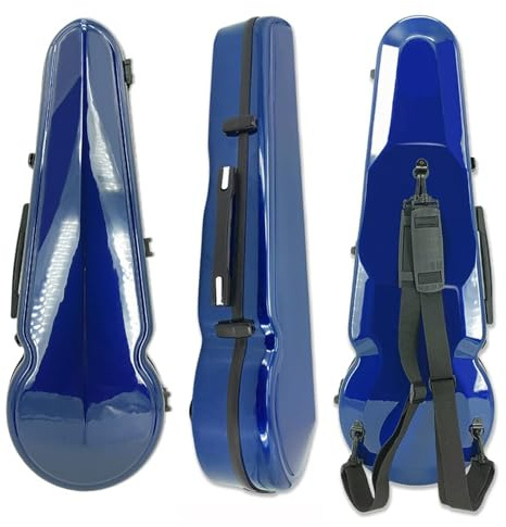 Vetimobato Violakoffer 40,6 cm, verstellbarer Innenraum, passend für 38,1 - 41,5 cm Bratschen, Karbonfaser-Hartschale, ultraleicht und stoßfest, mit 2 Bogenhaltern, Hygrometer-Reise-Dreieck-Koffer
