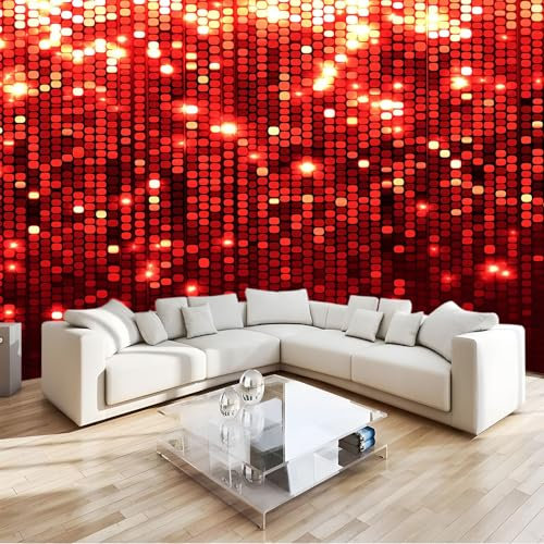 Fototapete 3D Effekt Disco-Muster Pailletten Lichter Tapeten Vliestapete Wandtapete Moderne Design Wand Wandbild Schlafzimmer Wohnzimmer Flur Wanddeko 250 x 175 cm