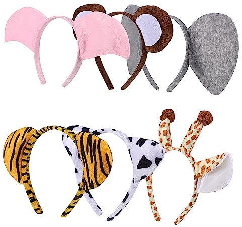 Lot De 6 Bandeaux À Oreilles Danimaux En Tissu Tendance Pour Femmes Et Filles Pour Fêtes Costumes Photos