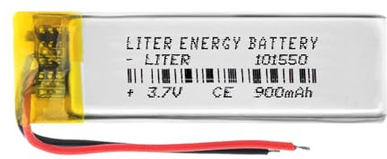 Batterie 101550 LiPo 3.7V 900mAh 3.33Wh 1S 5C Liter Energy Battery pour l'électronique Rechargeable Téléphone Portable Smartwatch GPS - Ne Convient Pas à la Radiocommande 52x15x10mm (900mAh|101550)