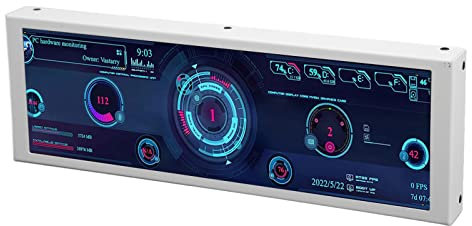 7.9in Customizable PC Temp For CPU GPU SSD Data Display, Metal Case Panel For AIDA64