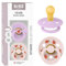 BIBS Colour Studio Schnuller 2er-Pack, BPA-frei, Kirschform Nippel. Naturkautschuk/Latex, Hergestellt in Dänemark, Größe 1 (0-6 Monate), Violet Sky/Petal