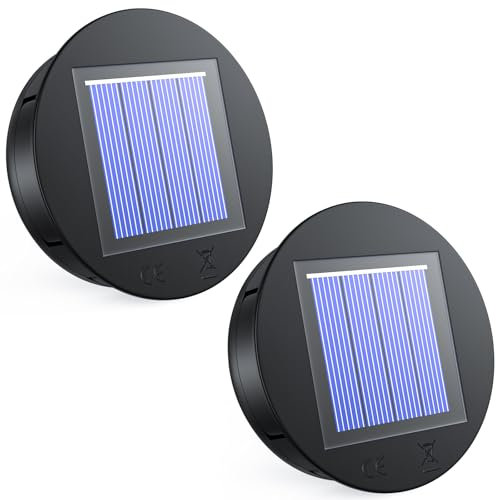 GIACOMO Solarleuchten Ersatzteile 8cm, Solarleuchten Ersatz Top mit Warmes Licht LED, IP65 Wasserdicht Solarleuchten Solarpanel Ersatzteil für Solarlaterne,Solar Laternen,gartenleuchten