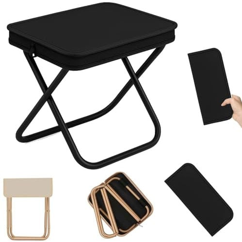 YeahBoom Camping Hocker,Campinghocker Faltbar,Leichter Klapphocker,Leicht Sitz Falthocker,Campinghocker Tragbarer,Tragbarer Klapphocker,Hocker Klappbar für Wandern Garten Angeln Grillen Strand