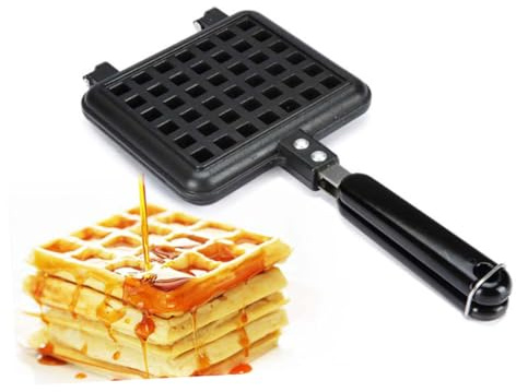 IMIKEYA Waffeleisen Aluminiumlegierung Antihaftbeschichtet Schnelles Aufheizen Kompaktes Design für Zuhause und Unterwegs DIY Waffeleisen für Kuchen und Kekse
