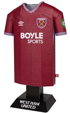 West Ham United FC Home Away Retro Third Metal Football Shirt - Officially Licensed Miniature Alloy Replica Jersey Collectible Display Gift - Personalise Name & Number Decals