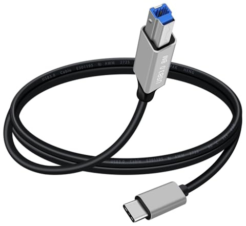 YINGAYOU Cavo USB C 3.0 Stampante Cavo USB Type B 3.0 Super Velocità 5 Gbps, per Scanner, Dischi Rigidi Esterni, Stampanti Multifunzione (USB C, 0.5 m)