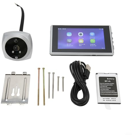 HomeVortex 11,4 cm digitaler Türspion mit 1080P 2MP Kamera, 160° Weitwinkel-Guckloch mit Bewegungserkennung, für Nachtsicht, Gehäuse aus Zinklegierung, passend für 35-105 mm Türstärke