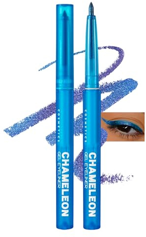 Jutqut Blau Chameleon Metallic Eyeliner, Glitzer Lidschatten Stift, #05 | Wasserfest Formel, Multichrome Lidschatten, Sparkling Langlebiger, Wischfest, Metallische Glitter Looks