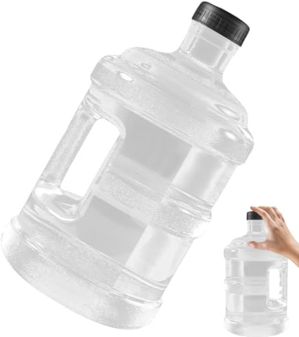 LALAFINA Jarra de Agua de 5 Litros Transparente Asa Resistente y Boca Ancha para Senderismo y Uso Doméstico Contenedor Portátil de Plástico