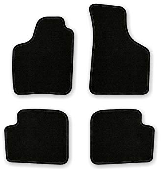 Bär-AfC Auto Fußmatten Basic passend für Renault Twingo Typ 1 1998-2007, Autoteppiche Nadelvlies Schwarz, Rand Kettelung Schwarz, Set 4-teilig, RE03374