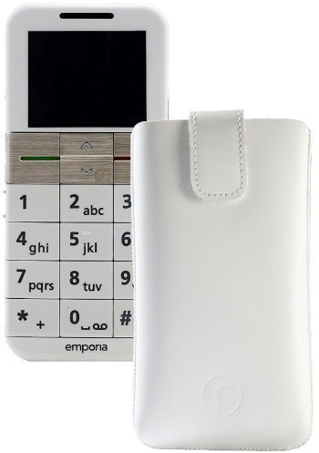 Favory 43534073 absaugart weiß Tasche für Handy – Hülle Etui für Mobiltelefone Entnahme-Etui, Swisstone, BBM 320, Weiß