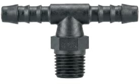 RIEGLER 110966-32.241 T-Einschraubstutzen, R 1/4 a., für Schlauch LW 4 mm, SW 14, PA 6, 1Stk