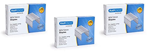 Rapesco Heftklammern, verzinkt, 923/10°mm (Typ 23), 3er-Set à 1000 Stück