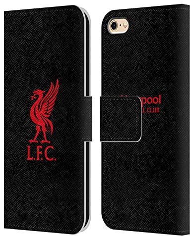 Head Case Designs Officially Licensed Liverpool Football Club Red Logo On Black Liver Bird Leather Wallet Case Compatible With Apple iPhone 6 / iPhone 6s