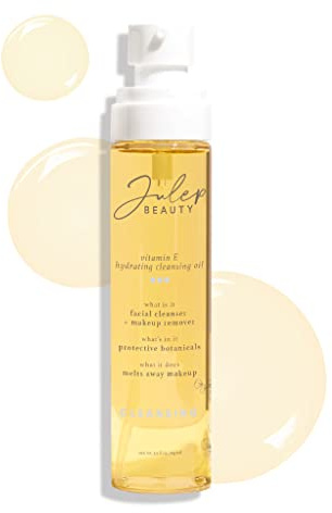 Julep Vitamin E + Brighten Hydrating Cleansing Oil and Makeup Remover - Lightweight, Non-Greasy Face Cleanser with Rosehip - Gentle Cleanser for Sensitive Skin - 3.5 Fl. Oz