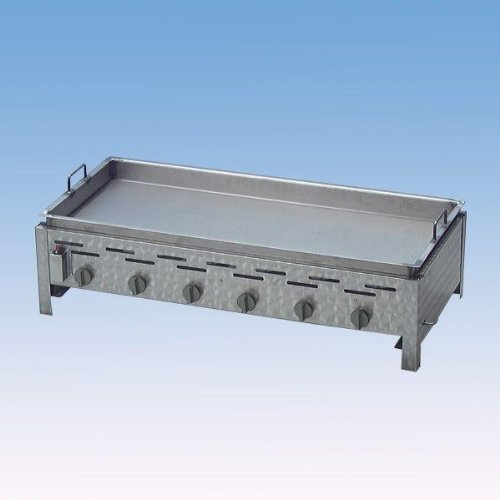 Gasgrill, Grill 6er aus Edelstahl mit Stahlblechpfanne, 60 mm hoch
