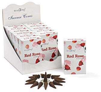Stamford Räucherkegel Rote Rose, 12er-Packung (12x15 Kegel, 180 Stück)