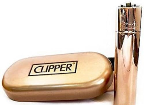 METAL CLIPPER LIGHTER WITH FREE CHROME CASE (Rose Gold)