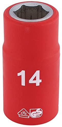 Draper Fully Insulated VDE Socket, 1/2 Sq. Dr., 14mm 31789