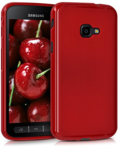 kwmobile Hülle kompatibel mit Samsung Galaxy Xcover 4 / 4S Hülle - weiches TPU Silikon Case - Cover geeignet für kabelloses Laden - Rot matt