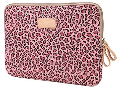Léopard Housse pour ordinateur portable Sac de transport Pochette Sacoche pour 6.5-15 Pouces ipad/Ultrabook/Netbook 15 Leopard rouge