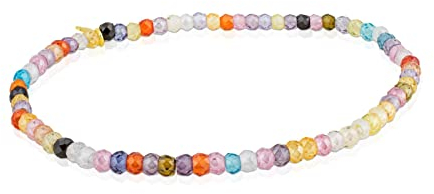 TOUS Pulsera de Oro de 18kt para Mujer con Zirconitas, 16 cm de Largo, Colorido y Versátil, Colección Color