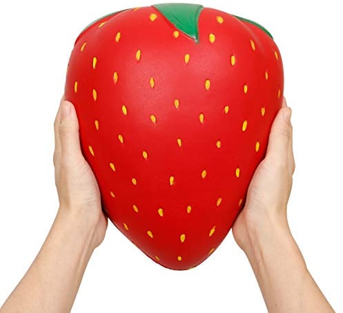 Anboor Squishies Erdbeere Super Groß Antistress Squishies Squeeze Quetschen Spielzeug Langsam Steigend Squishies Jumbo Toys Slow Rising Spielzeug Kinder Erwachsene Rot(20*20*28cm, 1 Stück)