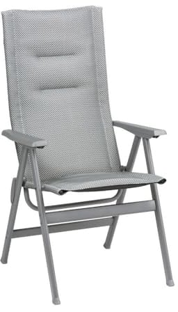 Lafuma MOBILIER - Hochlehner - Gepolsterter Klappstuhl - Zen-it - BeComfort® - Grau Silver LFM2831_8901-5 Jahre Garantie