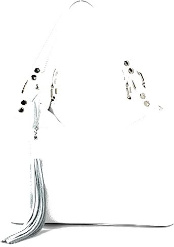 modamoda de T201 Damen Leder Schultertasche Handtasche handmade in Italy, Farbe:Weiß