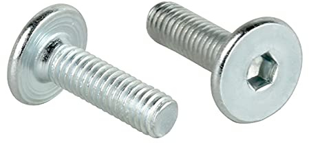 woplus 10 Stück Flachkopfschrauben Möbelschrauben Möbelverbinder Stahl Verzinkt M6 x 20mm Flachkopf Antrieb:Innensechskant SW4 (10 Stück M6 x 20mm)
