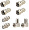 RELIAGINT 8PCS Satellite TV Connectors, 4 F Twist on Plug, 2 F81 Female Extension Coupler, 2 F Right Angle Adapter, All Metal Anti-rust, Compatible Freesat Freesky Virgin Media Sat socket, 8 Pack