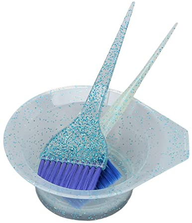 Hapivida 3-teiliges Haar Farbe Kit, Haarfarbe Werkzeug Set mit Doppelseitige Bürste, Kamm und Färbeschale für DIY Haarfärbemittel Zuhause Salon Friseur Tönung Zubehör(Blau)