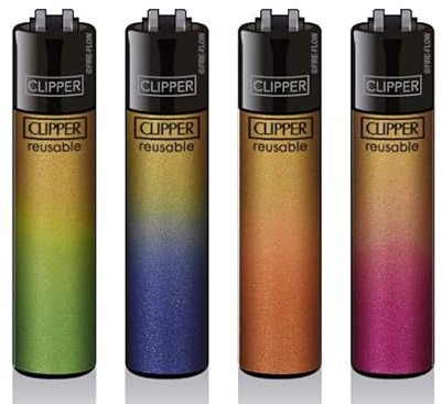 Clipper Feuerzeug 4er Set: (Gold Gradient)