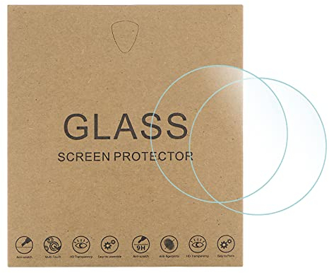 sourcing map 5Stk Uhr Glas Bildschirm Schutzfolien 36mm HD Temperiert Glas Hohe AL Kratzfest 9H Härte 2.5D Smartwatch Bildschirm Folie, geeignet für die flache Armbanduhr