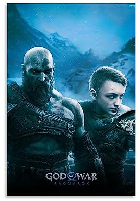 UMCHU God of War Ragnarok Game Poster Dekorative Malerei Leinwand Wandkunst Wohnzimmer Poster Schlafzimmer Malerei,Wandkunst Bilddruck Moderne Familienzimmer Dekor 08x12inch(20x30cm)