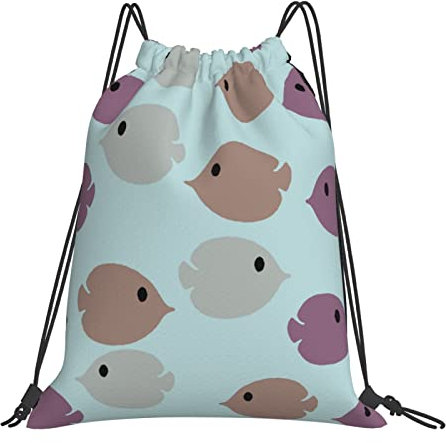 Fish, Kordelzug-Rucksack, Unisex-Strangtasche, Sport-Turnbeutel, lässiger Tagesrucksack, Kordelzug-Sackpack
