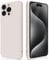GiiYoon Case Compatible with iPhone 15 Pro Max, Silky-Soft Touch Full-Body Protective Phone Silicone Case, Shockproof Cover with Microfiber Lining, off white