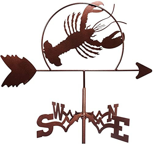 Girouettes Papillon Homard Silhouette Girouette Indicateur de Direction du Vent Girouette Acier Inoxydable avec Revêtement Antirouille