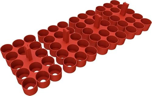 Feldherr paint rack set compatible with 4L Really Useful Boxes - 56 Citadel Paint Pots (18ml / 24ml), Color:Cherry Red, Really Useful Boxes:without box