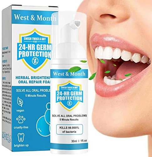 Schaumweiße Zahnpasta | Natürliche Zähne Weiße Mousse 30ml - Intensive Zahnpasten zur Fleckenentfernung, rein gründlich, hellt die Zähne auf und bekämpft Mundgeruch