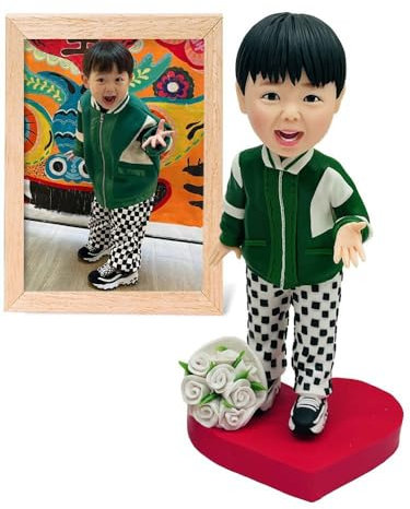 OYouni - Personalisierte Wackelkopf-Figur – Exquisites handgefertigtes Geburtstagsgeschenk für Freund, Freundin, Vater, Mutter, Chef, Büro, Kollegen, Paar und Familie