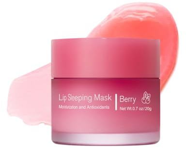 Ofanyia Lip Sleeping Mask, Reduce Lip Wrinkle Line, Day and Night Repair Lip Balm for Dry Chapped Cracked Dry Lips, Moisturizing & Hydrating Lip Mask for Women Men (Berry)